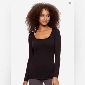 NWT - Felina Velvety Soft Scoop Neck Tee - Small - Black